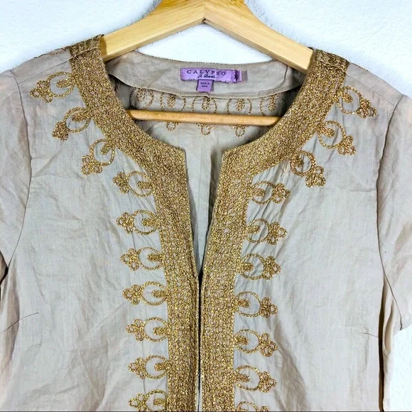 Calypso St. Barth 100% Cotton Rowena Tunic Dress / Swimsuit Cover-Up EUC - Picture 3 of 6